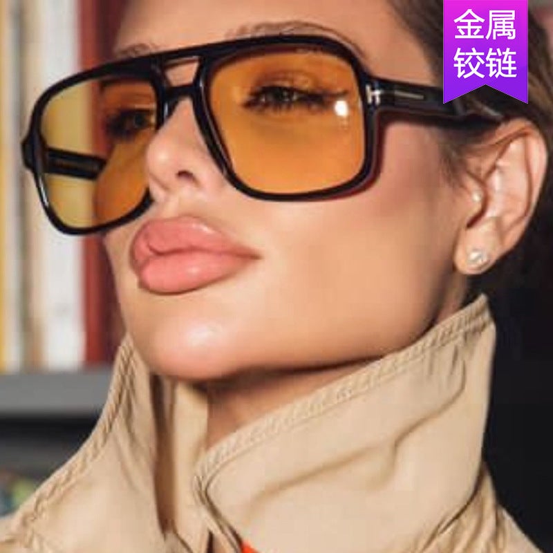 Pilot Retro Double Bridge Sunglasses High-End Sunglasses Anti-Uv Sunglasses Trend - Image 4